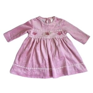 Vintage Im Wearing Kloz Pink Velour Long Sleeve Dress Top sz 2T Toddler Girls